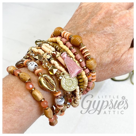 TEN Layer Stacked Beaded Bracelets - Picture 2 of 7